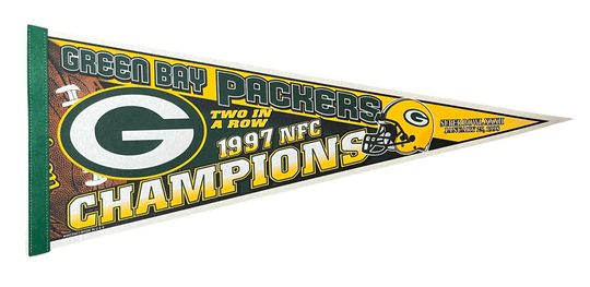 Vintage 1997 Green Bay Packers NFC Champions Football Pennant