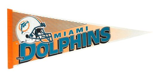 Vintage 1990s Miami Dolphins football Football Pennant