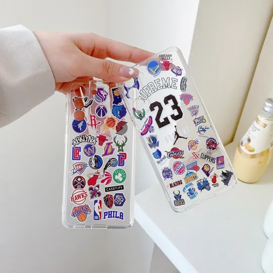 Discover NBA Team Phone Case with Sticker Design fits iPhone 17/17 Air/17 Pro/17 Pro Max