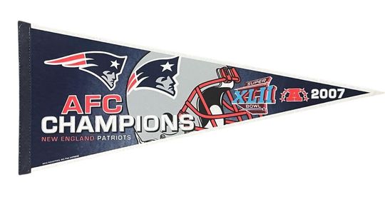 2007 New England Patriots AFC Champions Superbowl XLII Football Pennant