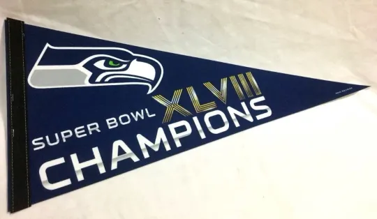 2014 Superbowl 48 World Champions Seattle Seahawks Pennant