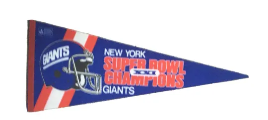 Vintage 1987 Super Bowl XXI Champions Felt Pennant New York Giants