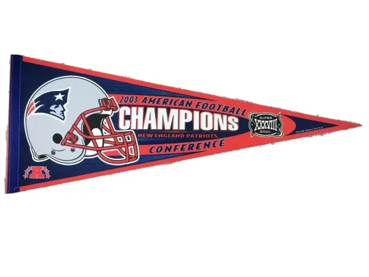 2003 New England Patriots Super Bowl XXXVIII Football Triangle Pennant