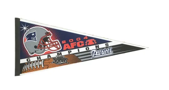 New England Patriots Vintage 2004 AFC Champions Football Pennant for Home Decor