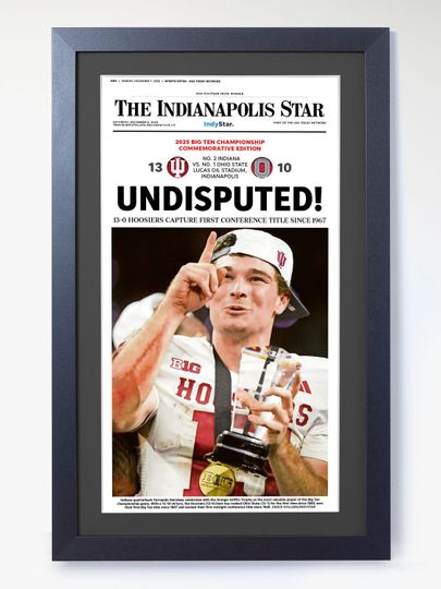 Discover 2025 Big Ten Champions Undisputed  Indiana Win vs Ohio Football Unframed Newspaper