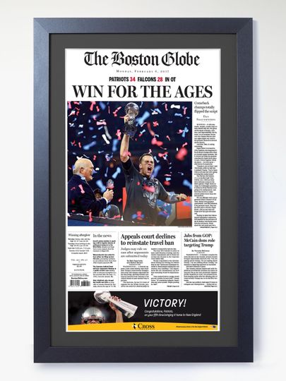Discover 2017 New England Patriots  Win for the Ages  Super Bowl Champions vs Falcons Unframed Newspaper
