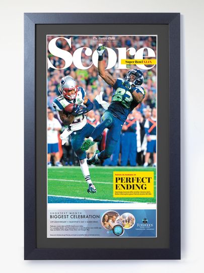 Discover 2015 New England Patriots  Perfect Ending  Super Bowl Champions vs Seahawks Unframed Newspaper