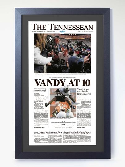 Discover 2025 Tennessee Football VANDY AT 10! Season-Defining Win vs State Rivals Unframed Newspaper