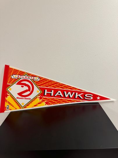 Discover Atlanta Hawks NBA vintage pennant from 1990s