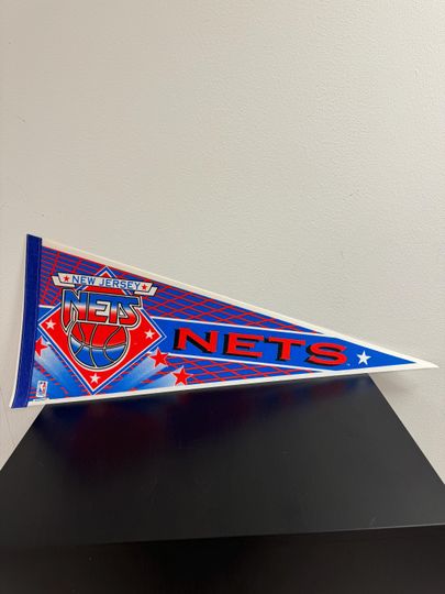 Discover New Jersey Nets NBA vintage pennant from the 1990s