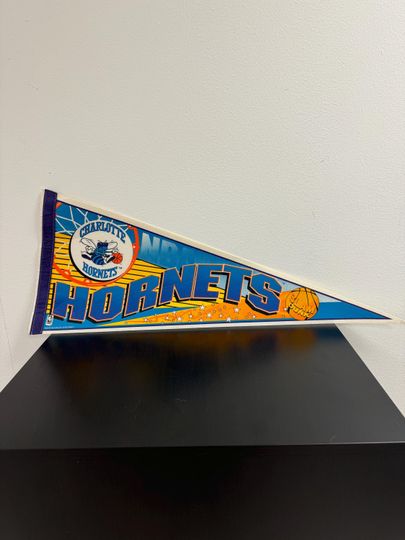 Discover Charlotte Hornets NBA vintage pennant from the 1990s