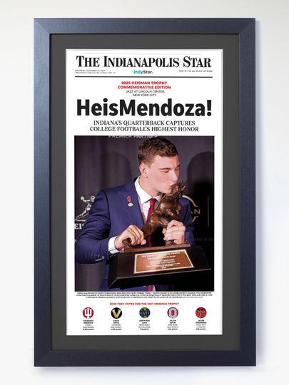 2025 Indiana Football - HeisMendoza! - Heisman Trophy Season Unframed Newspaper Style Poster