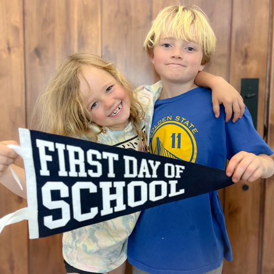 Discover First Day of School and Last Day Of School Reversible Pennant, Double Sided 9x18 inch Flag for Kids Back to School