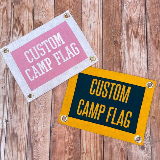 Discover CUSTOM SMALL Felt Camp Flag, 9x12 inch Personalized Banner