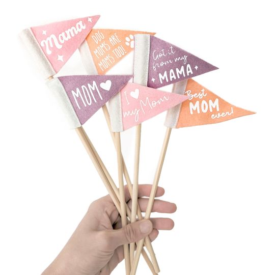 Discover MOTHER'S DAY Gift Tiny Pennants | Mini Flags on a Stick | For Floral Bouquets or Houseplants
