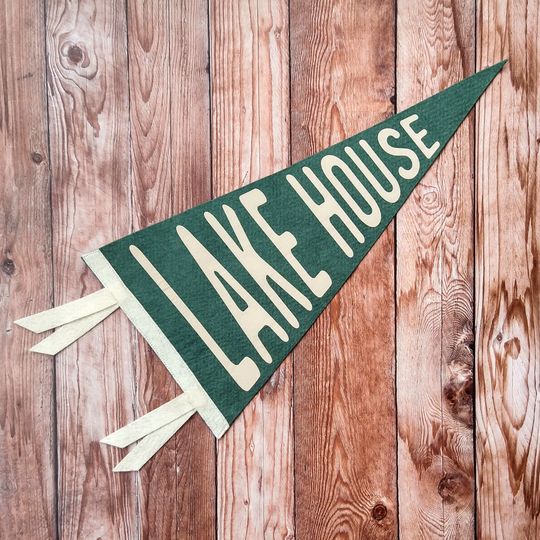 Discover Lake House Pennant | 9x18 inch Made in the USA Flag | Wall Hanging Decoration Vacation Home or AirBnb