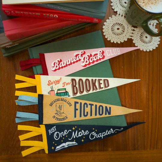 Discover Felt Pennant Bookmarks  Wool-Blend Gift for Readers, Book Nook Decor