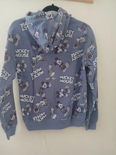 Discover Disney Mickey Mouse Blue Pullover Hoodie Women's M Graphic Print