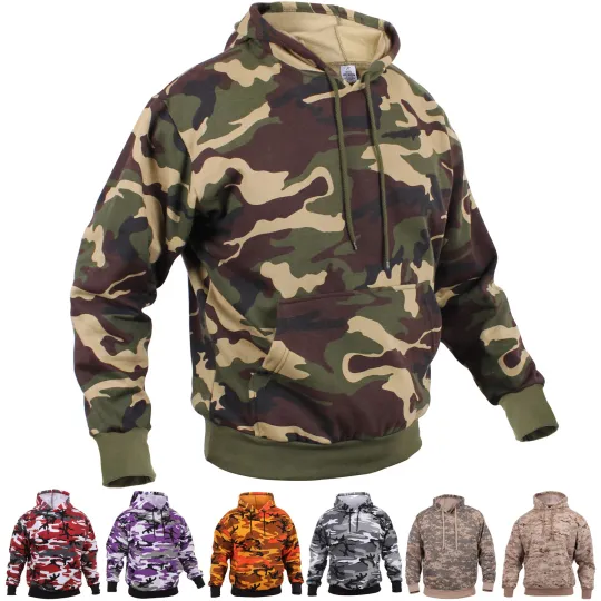 Discover Camo Hoodie Pullover Hooded Sweatshirt Army Military Camouflage Tactical Fleece