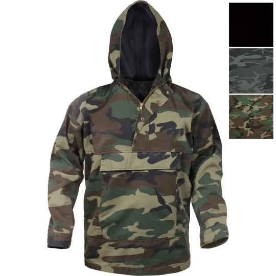 Discover Camo Anorak Hoodie Parka Army Tactical Large Pocket Rain Rugged Sweatshirt