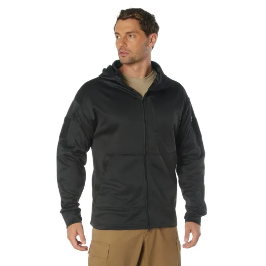 Discover Rothco Men's Tactical Zip Up Hoodie -  Black Zippered Hooded Sweatshirt