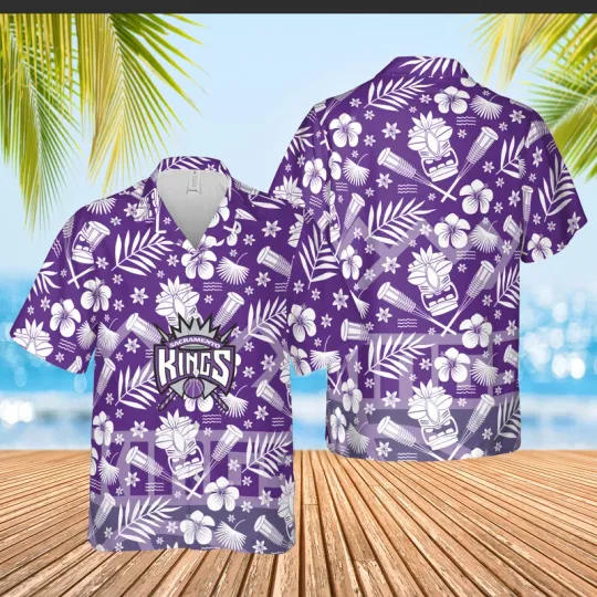 Discover Sacramento Team Hawaiian Shirt, tropical elements, hibiscus flowers