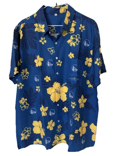 Hawaiian Aloha Shirts Golden State Warrior NBA Cache Creek Men XL SGA