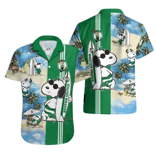 Discover NBA Boston Celtics Snoopy Hawaiian Shirt Unique Celtics gifts_sfw_8-Ph