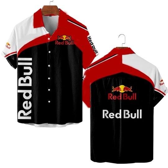 Discover Summer 2025 Red Bull Racing Team 3D Printed Hawaiian Shirt Casual Fashion Large Men Short Sleeve Shirt S-5XL