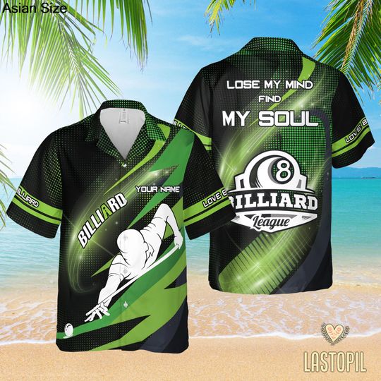 Discover Personalized 8 Ball Billiard Hawaiian Shirt Billiards Team Shirt Button Down Billiards Shirt Gift For Snooker Lovers Player Gift