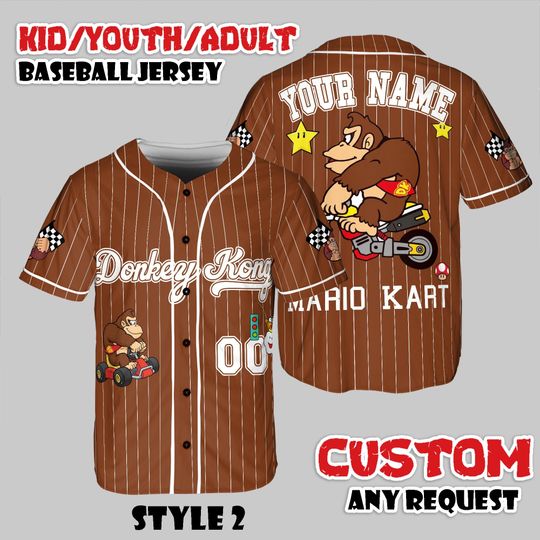 Discover Custom Donkey Kong Baseball Jersey, Nintendo Fan Apparel