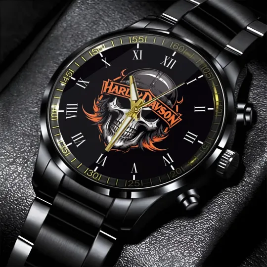 Discover Harley Racing Davidsonn Motor Men Black Stainless Steel Watch Gift