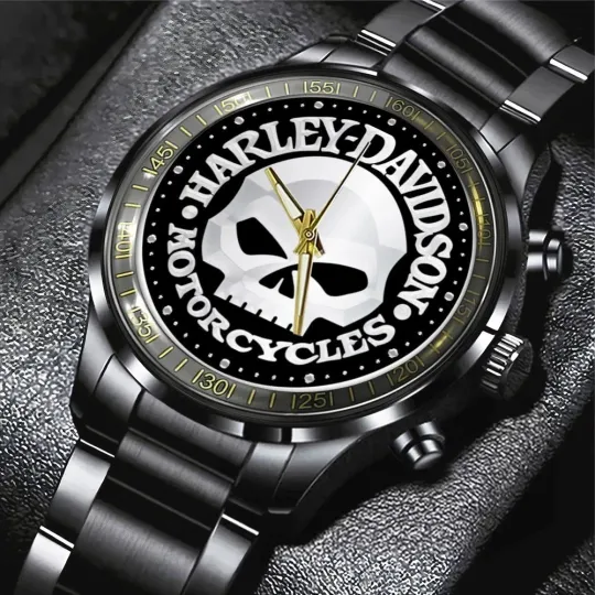 Discover Harley Racing Davidsonn Motor Men Black Stainless Steel Watch Gift