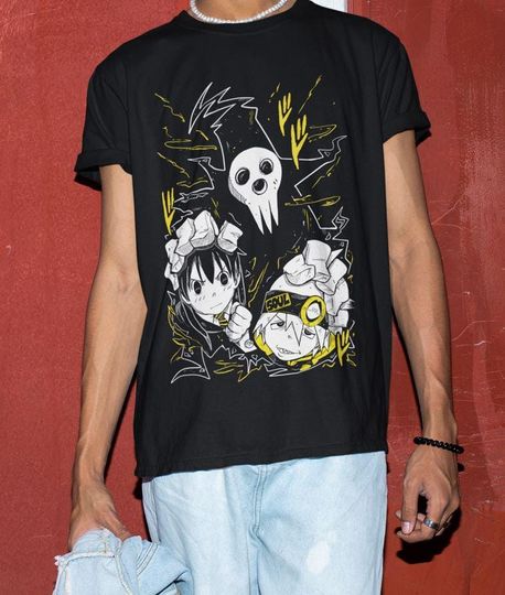 Discover Soul Eater unisex t-Shirt Maka Albarn Black Star Anime Aesthetic Vaporwave Unisex Jersey Short Sleeve