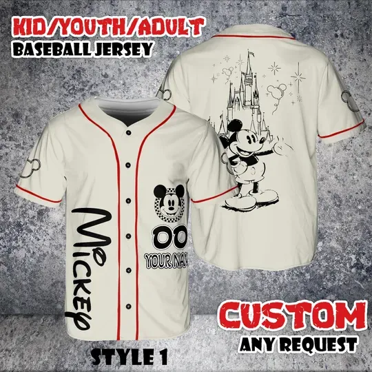 Discover Custom Mickey And Co 1928 Characters Baseball Jersey, Vintage Disney Fan Gift