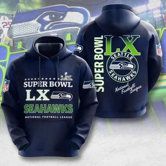Discover Seahawks SB LX 3D Apparel  Hoodie