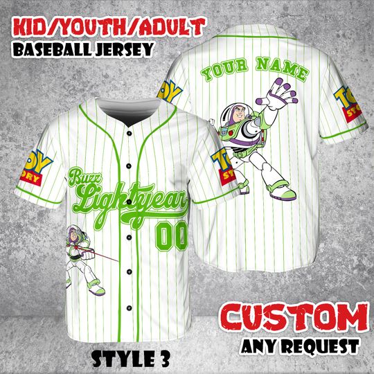 Discover Custom Disney Buzz Lightyear Baseball Jersey, Pixar Toy Story Gift For Fan