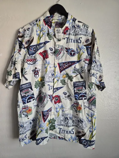 Discover football Team Reyn Spooner Men's Tennessee Titans Hawaiian Shirt XL NWT Vintage Y2K