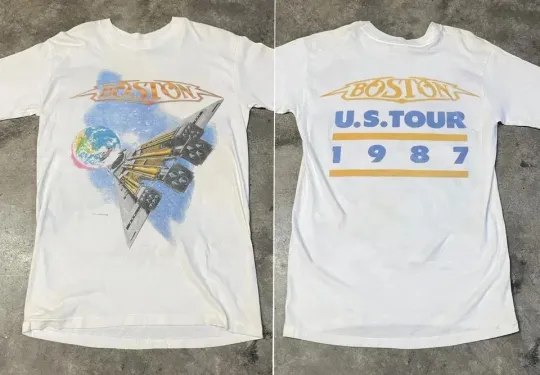 Discover Boston World Tour Concert 1987 Double Sided T-Shirt