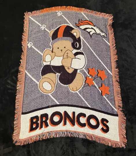 Discover Broncos Woven Baby Blanket football Football Fringed throw blanket