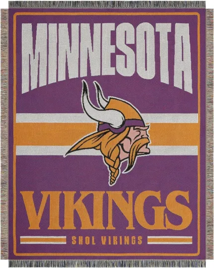 Discover football Vikings Woven Tapestry Wall Hanging 48" x 60" Blanket