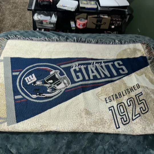 Discover The Northwest Company NY Giants Woven Tapestry Throw Blanket, 60”x49”