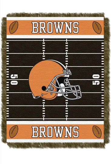 The Northwest Company football Unisex Baby Woven Jacquard Throw Cleveland Browns