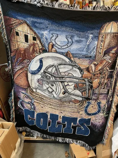 Discover Indianapolis Colts Woven Tapestry Throw Home Field Advantage football Football