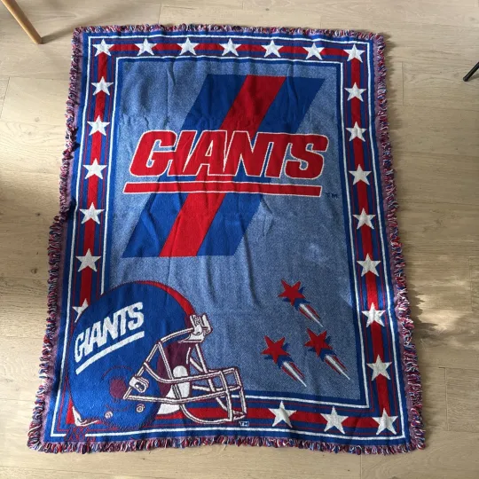 Discover Northwest Company NY Giants football Woven Blanket Made In USA Vintage Throw