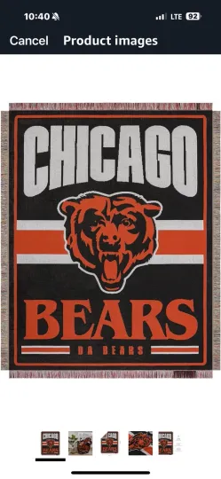 football Team Logo Woven Tapestry - 46" x 60" Chicago Bears