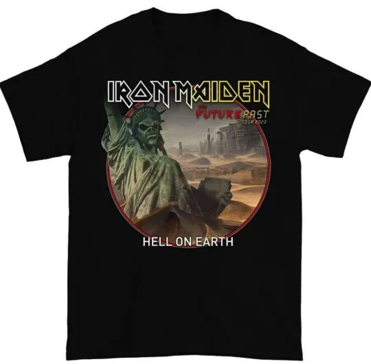 Discover Iron Maiden Hell On Earth Tour BlackT-Shirt Unisex Rock Band Tee