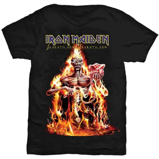 Discover Iron Maiden 'Seventh Son Fire' Black T shirt - NEW