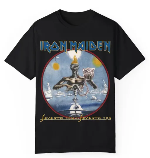 Discover Official Iron Maiden Band Shirt – Seventh Son Album Double-Sided Unisex Tee