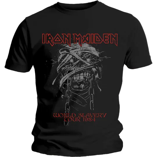 Discover Iron Maiden 'World Slavery Tour 1984' Black T shirt - NEW